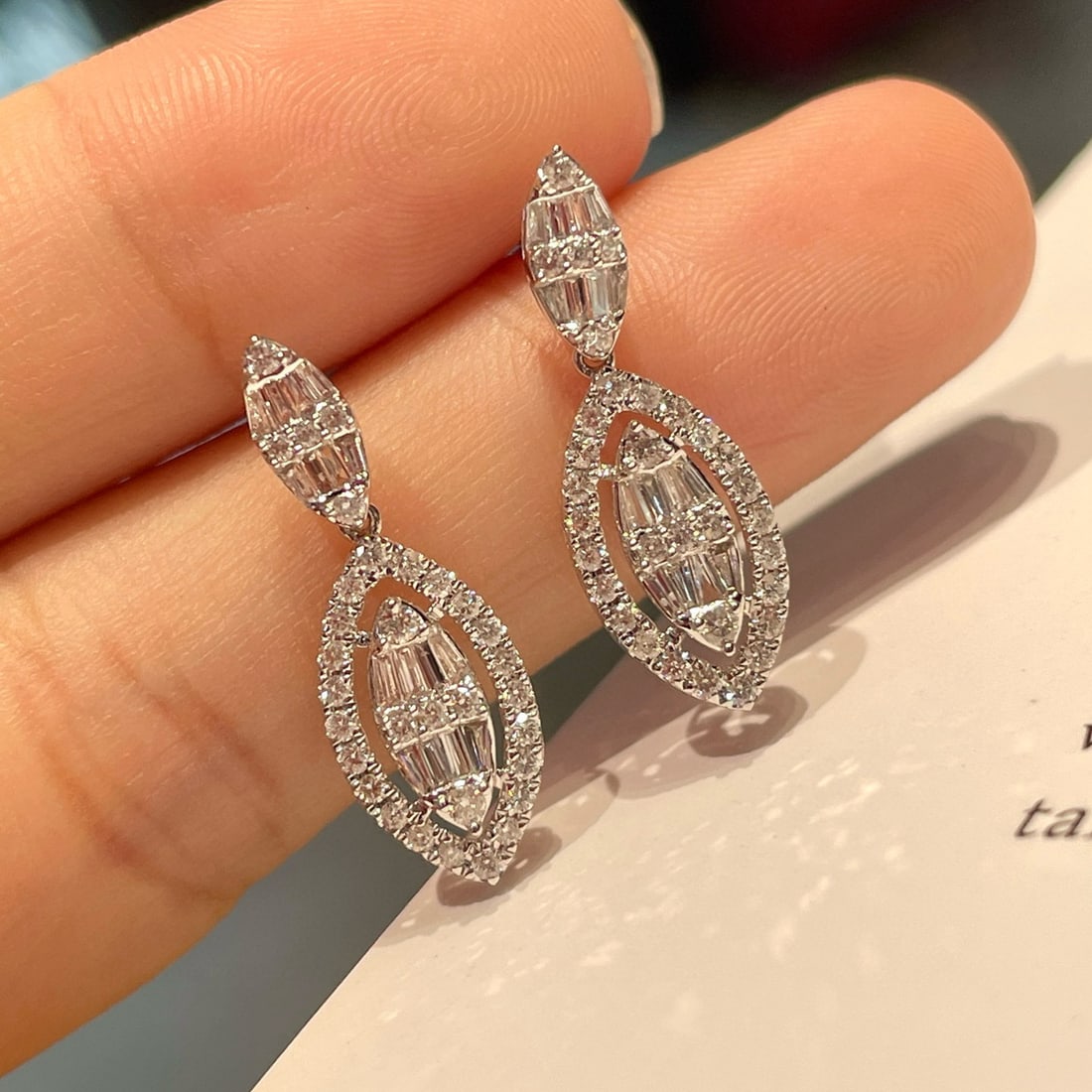 14k Gold 0.65 Ct Natural H Diamond Earrings - 2