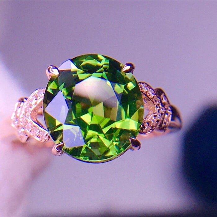 14k Gold 4.1 Ct Natural Tourmaline & Diamond Ring (1 of 7)