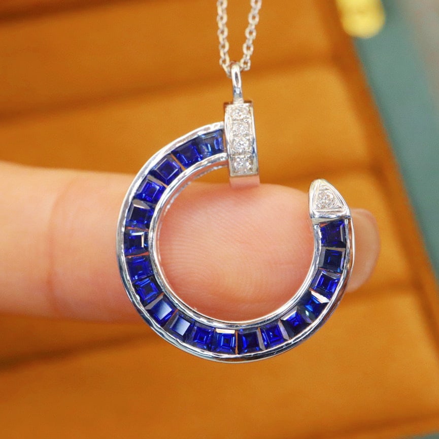 14k Gold 2.30 Ctw Natural Sapphire & Diamond Necklace: Ref:230947257 // gold content:14k gold // main gemstone:amethyst // shape:heart // carat weight:8. 80ct // color:purple // treatment:natural // // adjacent gemstone 2 : sapphire // number of