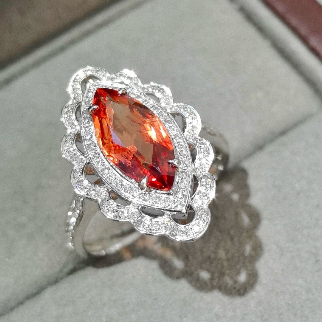 14k Gold 2.21 Ctw Natural Spinel & Diamond Ring - 2