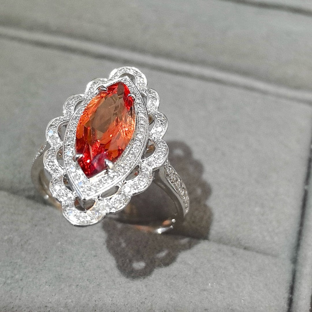 14k Gold 2.21 Ctw Natural Spinel & Diamond Ring - 3