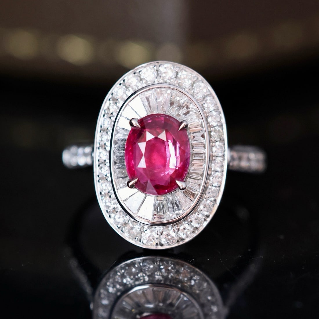 14k Gold 2.63 Ctw Natural Ruby & Diamond Ring/pendant( Without Chain ) (1 of 7)