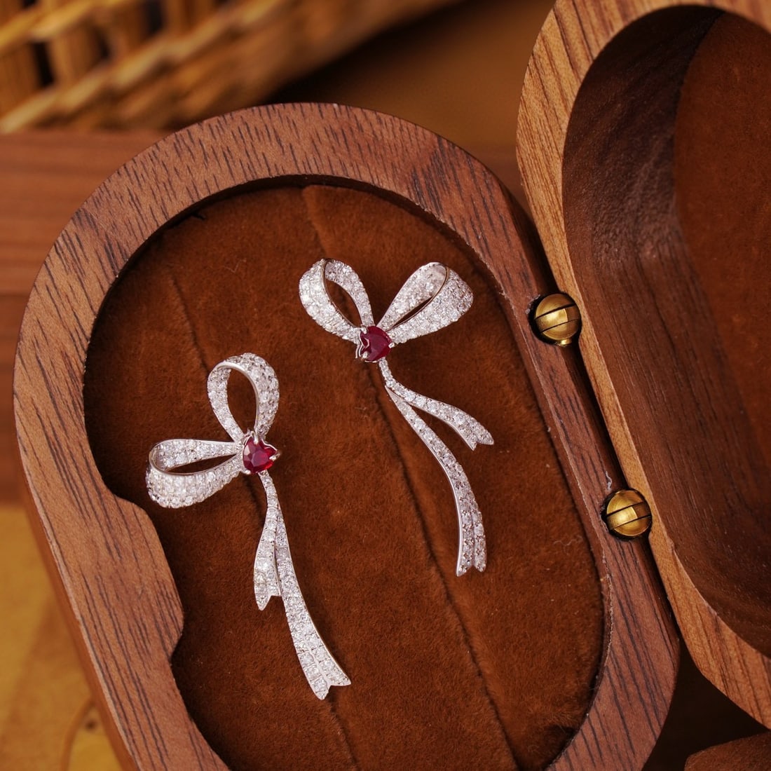 14k Gold 1.16 Ct Vivid Red Natural Ruby & Diamond Earrings: Ref:231078330 // gold content:14k gold // main gemstone:ruby & diamond // shape:heart & round // carat weight:1. 16ct // color:vivid red & h // treatment:natural // Condition: NewLow Estimate: