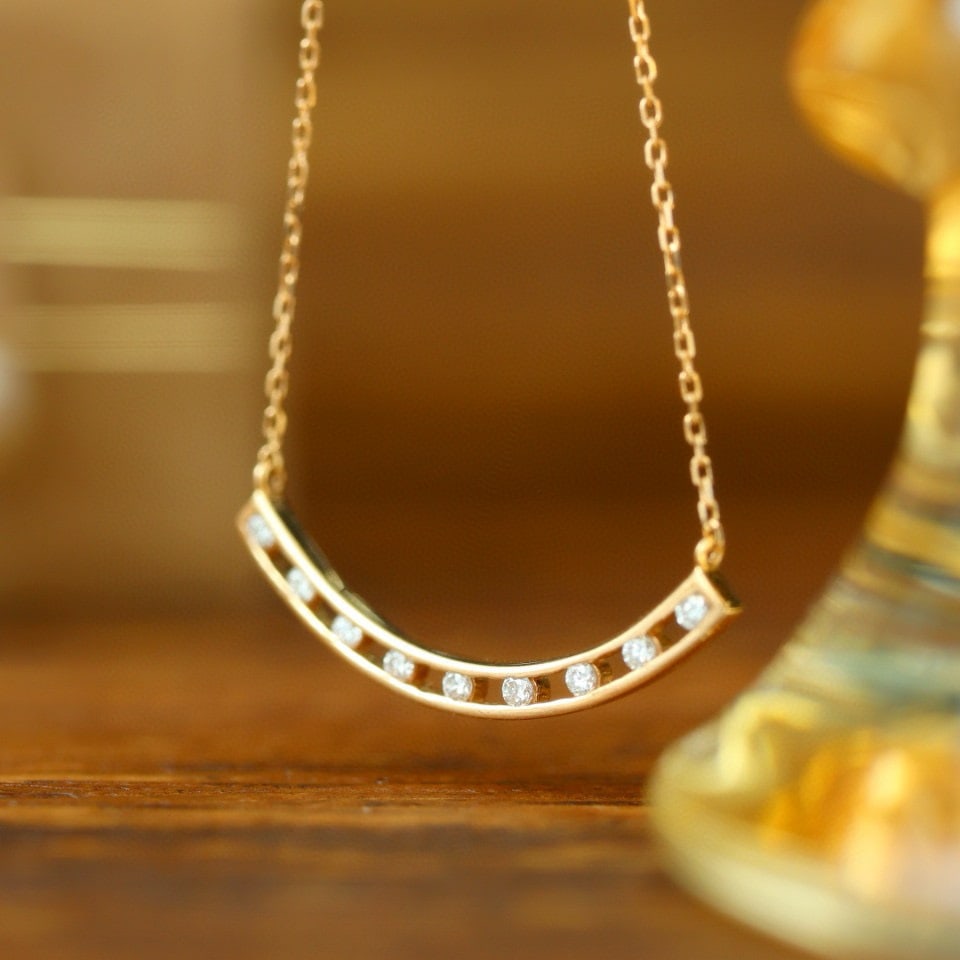 14k Gold 0.20 Ct Natural H Diamond Necklace (1 of 7)