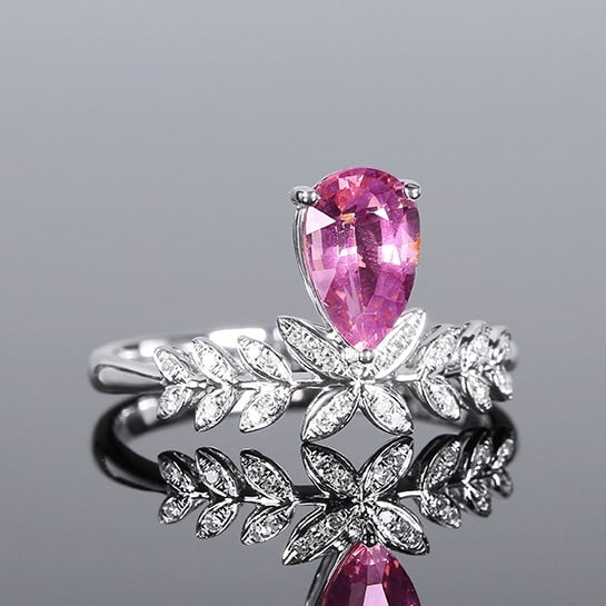 14k Gold 1.31 Ctw Natural Spinel & Diamond Ring - 3