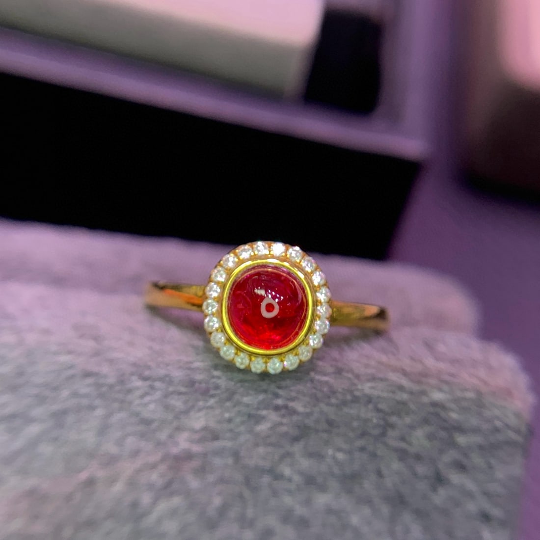 14k Gold 1.2 Ct Natural Spinel & Diamond Ring - 2