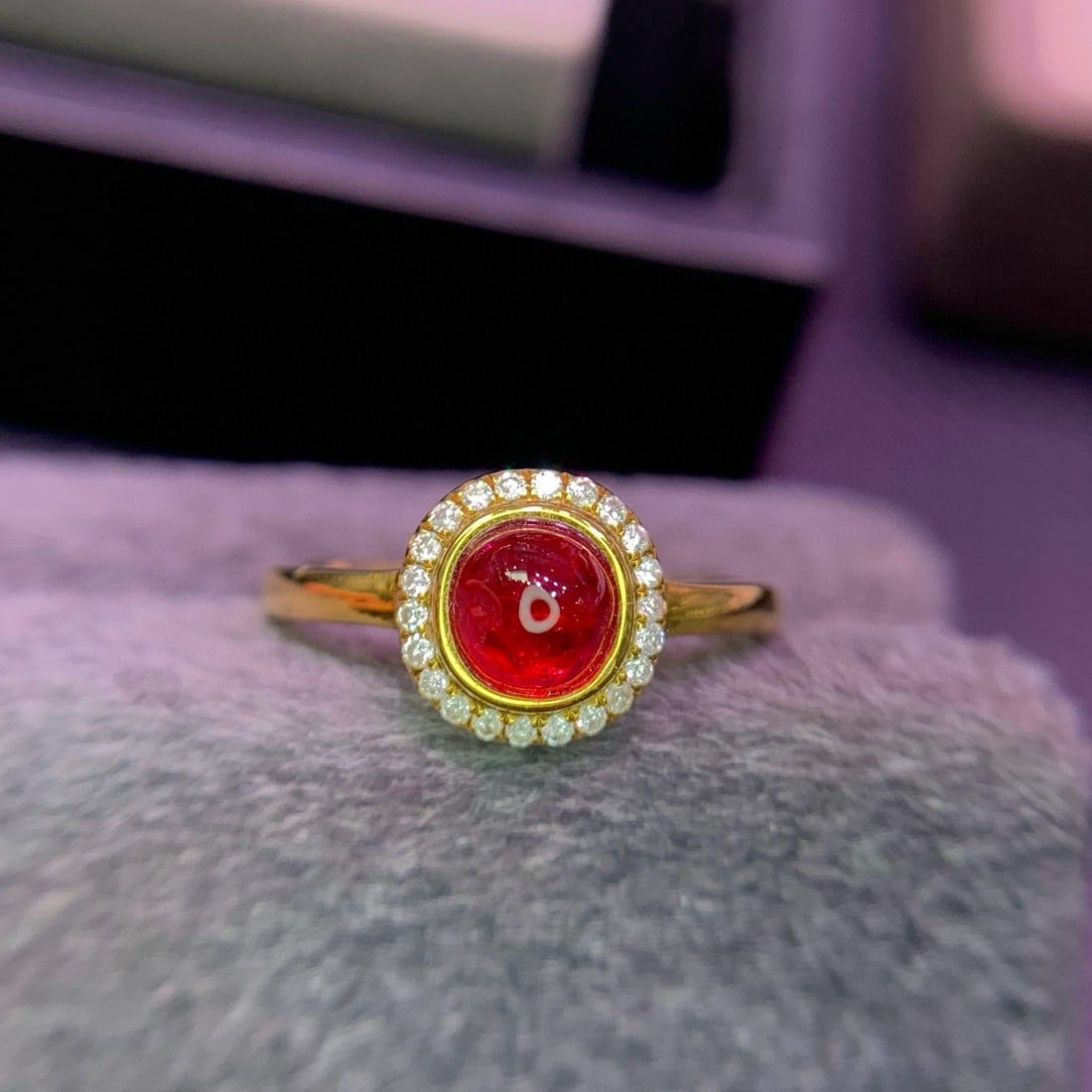 14k Gold 1.2 Ct Natural Spinel & Diamond Ring - 3