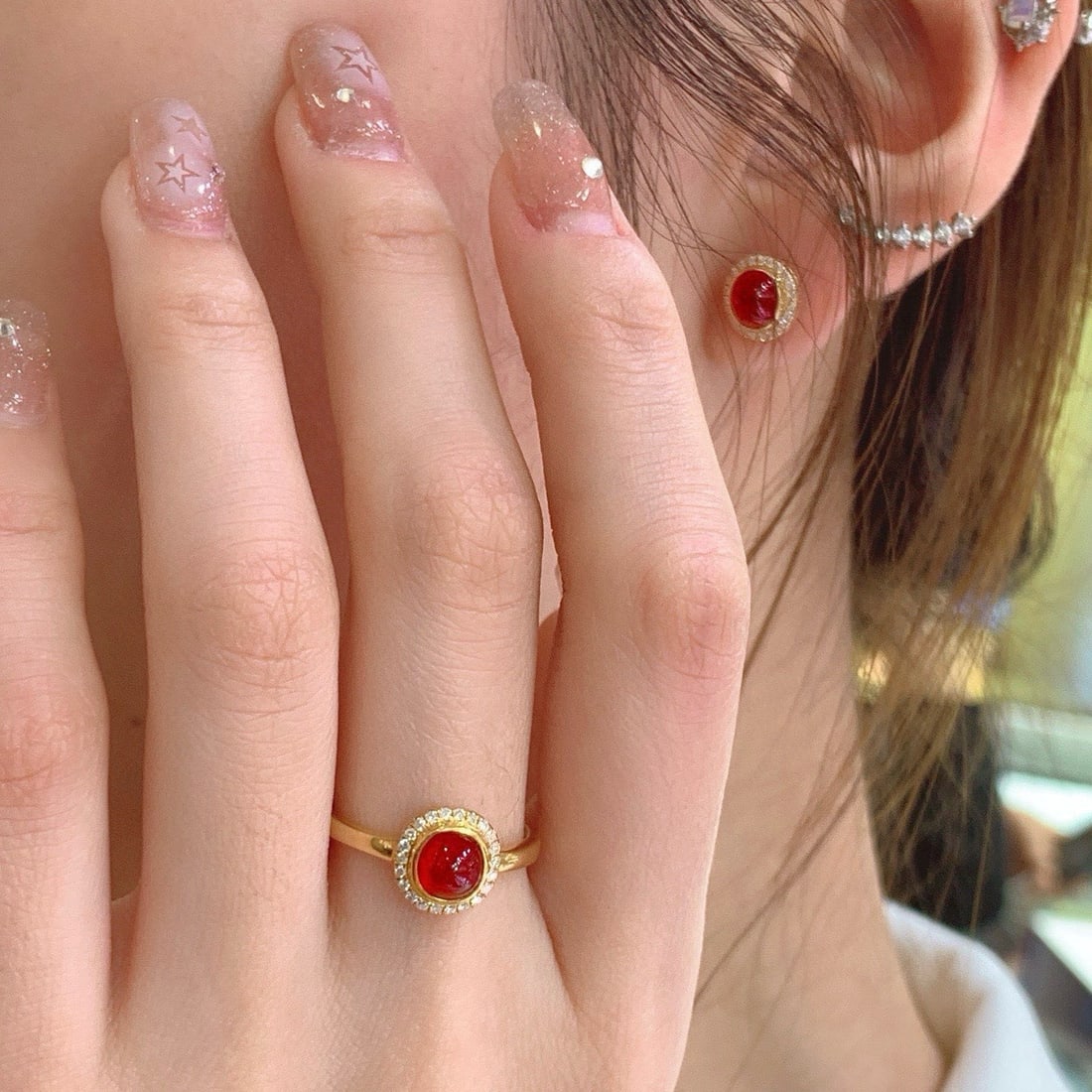 14k Gold 1.2 Ct Natural Spinel & Diamond Ring - 4