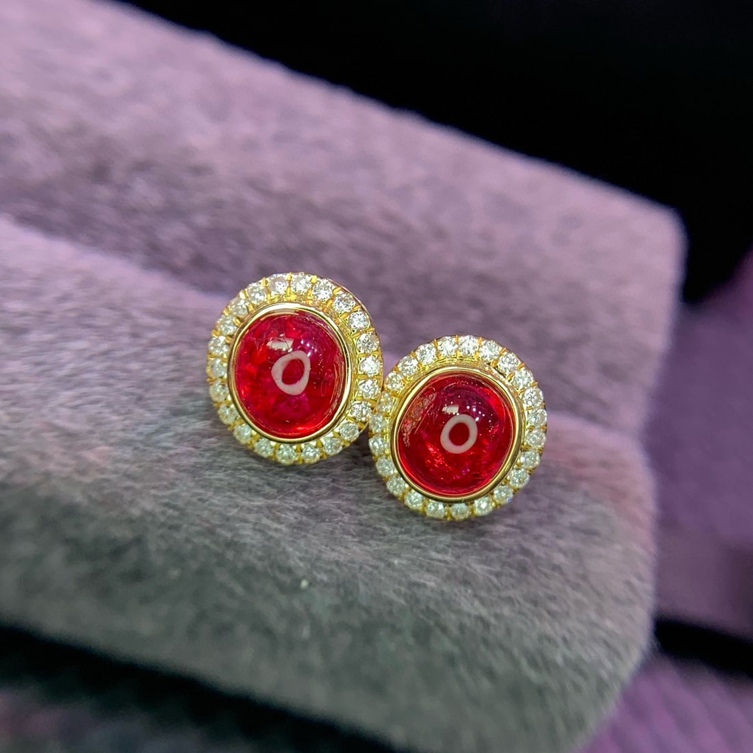 14k Gold 2.4 Ct Natural Spinel & Diamond Earrings - 3