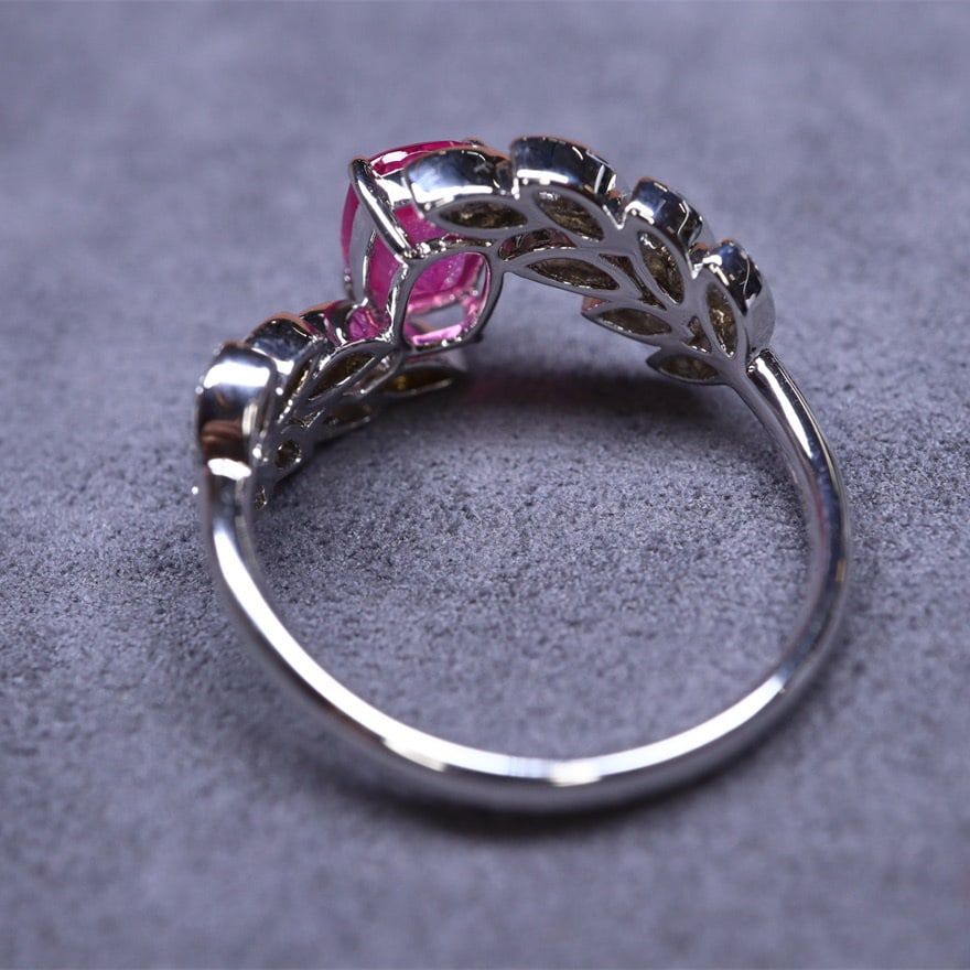 14k Gold 1.21 Ctw Natural Spinel & Diamond Ring - 6