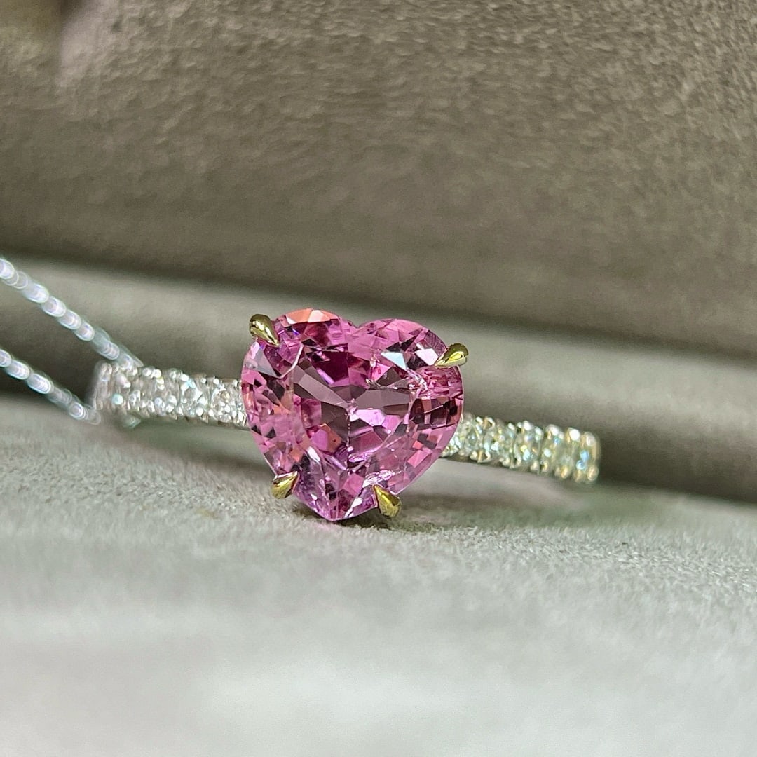 14k Gold 2.01 Ctw Natural Spinel & Diamond Ring - 4