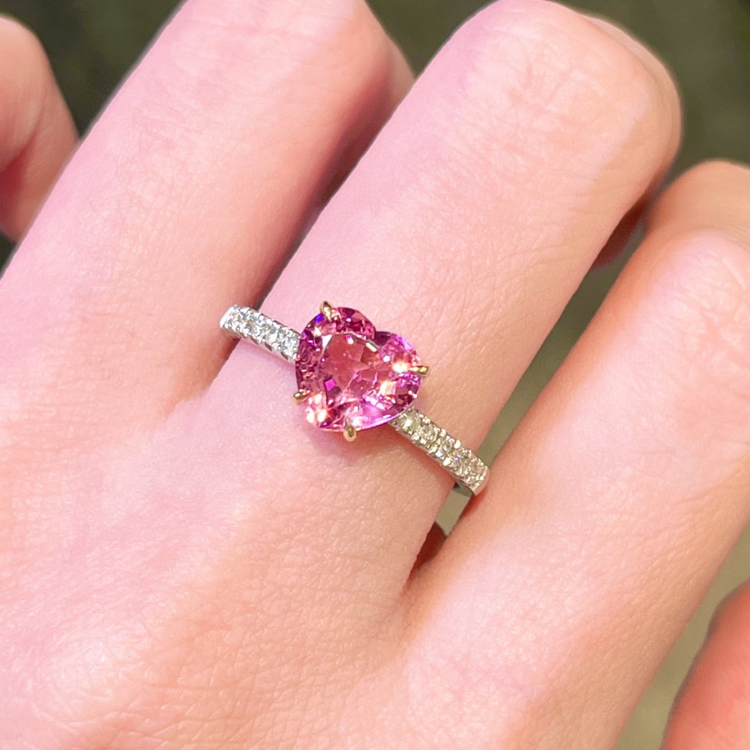 14k Gold 2.01 Ctw Natural Spinel & Diamond Ring - 6