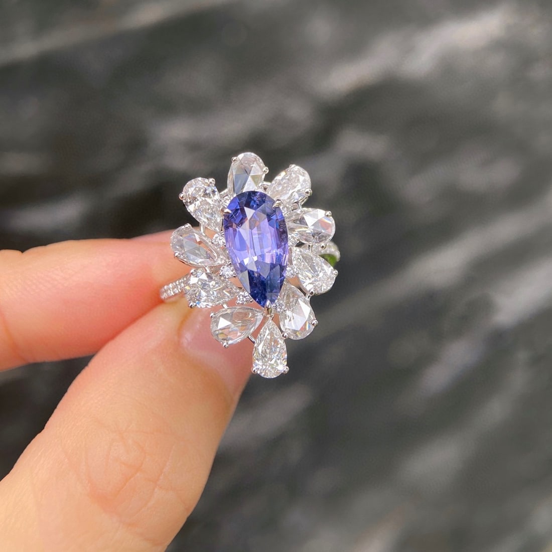 14k Gold 4.46 Ctw Natural Spinel & Lab Grown Diamond Ring - 2