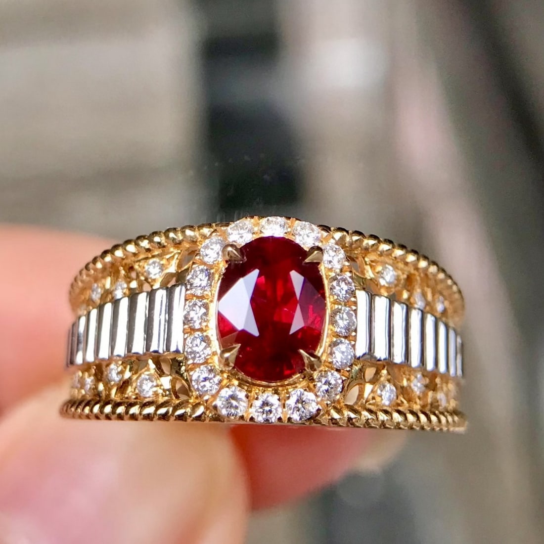 14k Gold 1.35 Ctw Natural Ruby & Diamond Ring (1 of 4)