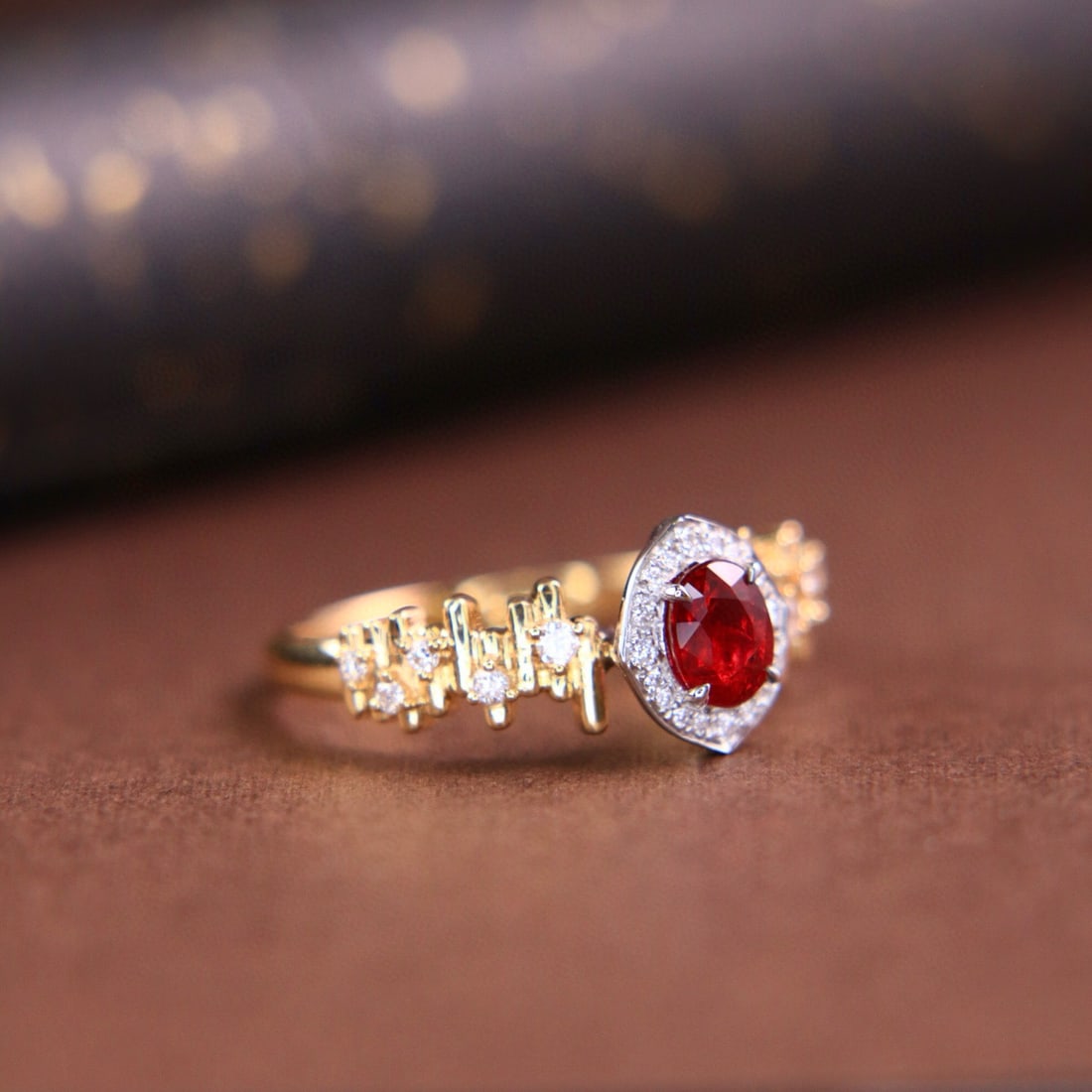 14k Gold 0.63 Ctw Natural Ruby & Diamond Ring - 2