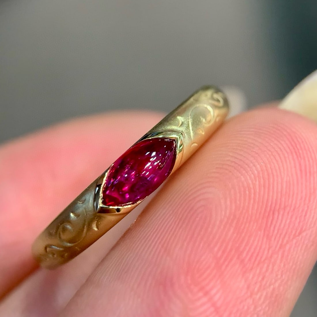 14k Gold 0.46 Ct Natural Ruby Ring - 4