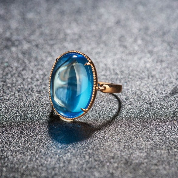 14k Gold 15.52 Ct Natural Topaz Ring - 4