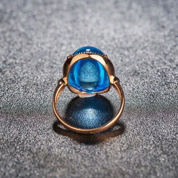 14k Gold 15.52 Ct Natural Topaz Ring - 6