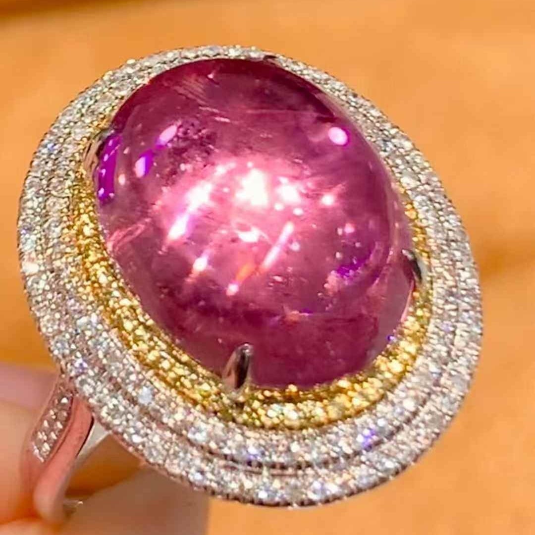 14k Gold 6.2 Ct Natural Tourmaline & Diamond Ring (1 of 7)