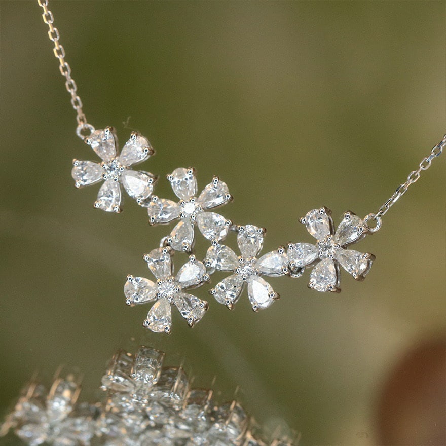 14k Gold 1.35 Ct Natural H Diamond Necklace: Ref:231082043 // gold content:14k gold // main gemstone:diamond // shape:multiple // carat weight:1. 35ct // clarity grade:vs-si // color:h // treatment:natural // Condition: NewLow Estimate: