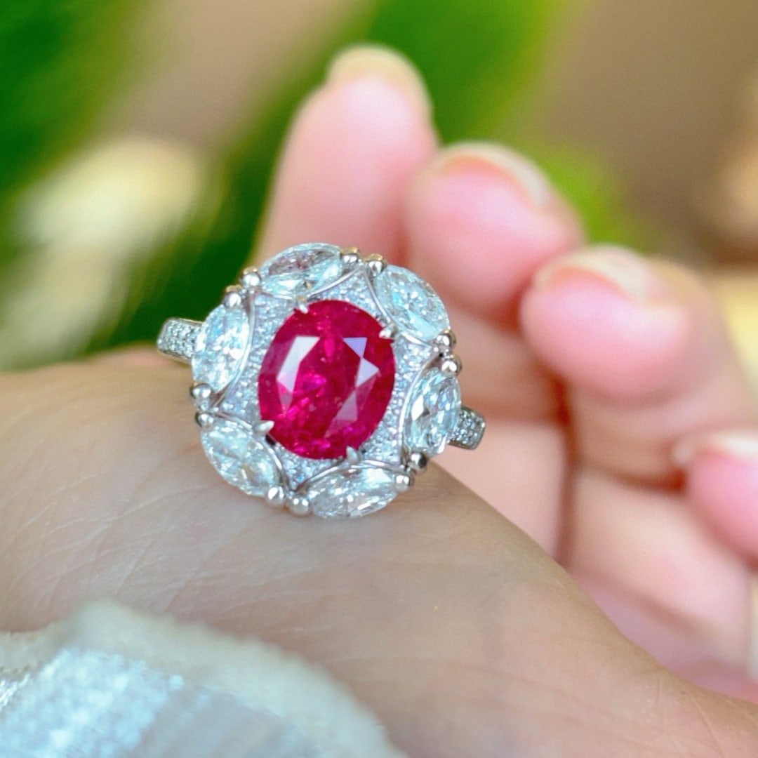 14k Gold 2.58 Ct Natural Spinel & Diamond Ring - 3