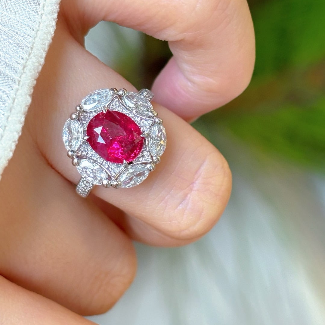 14k Gold 2.58 Ct Natural Spinel & Diamond Ring - 5