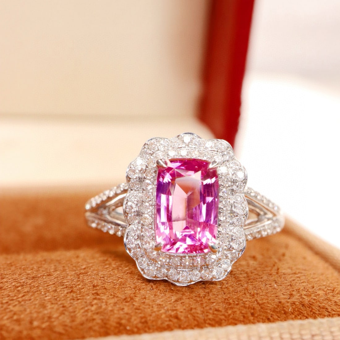 14k Gold 2.22 Ctw Natural Spinel & Diamond Ring - 2