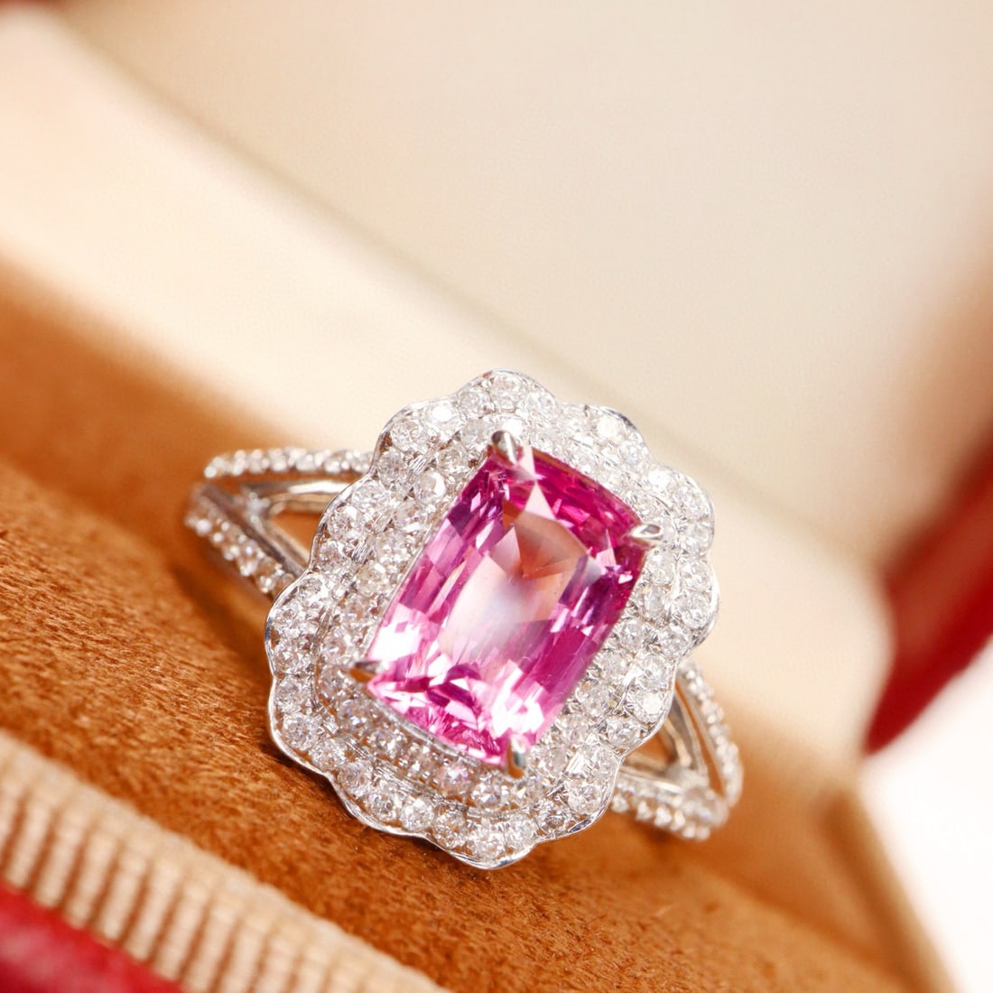 14k Gold 2.22 Ctw Natural Spinel & Diamond Ring - 5