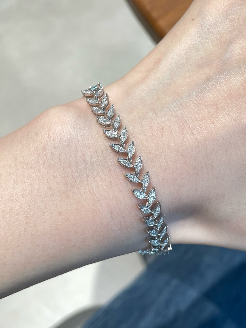 14k Gold 1.00 Ct Natural H Diamond Bracelet (1 of 9)