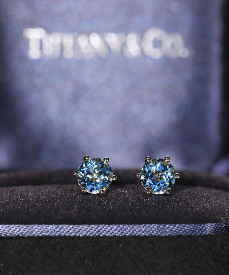 14k Gold 1.17 Ct Natural Aquamarine Earrings - 4