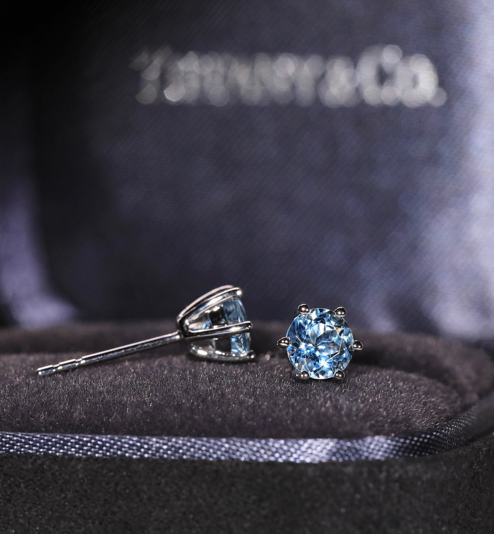 14k Gold 1.17 Ct Natural Aquamarine Earrings - 9