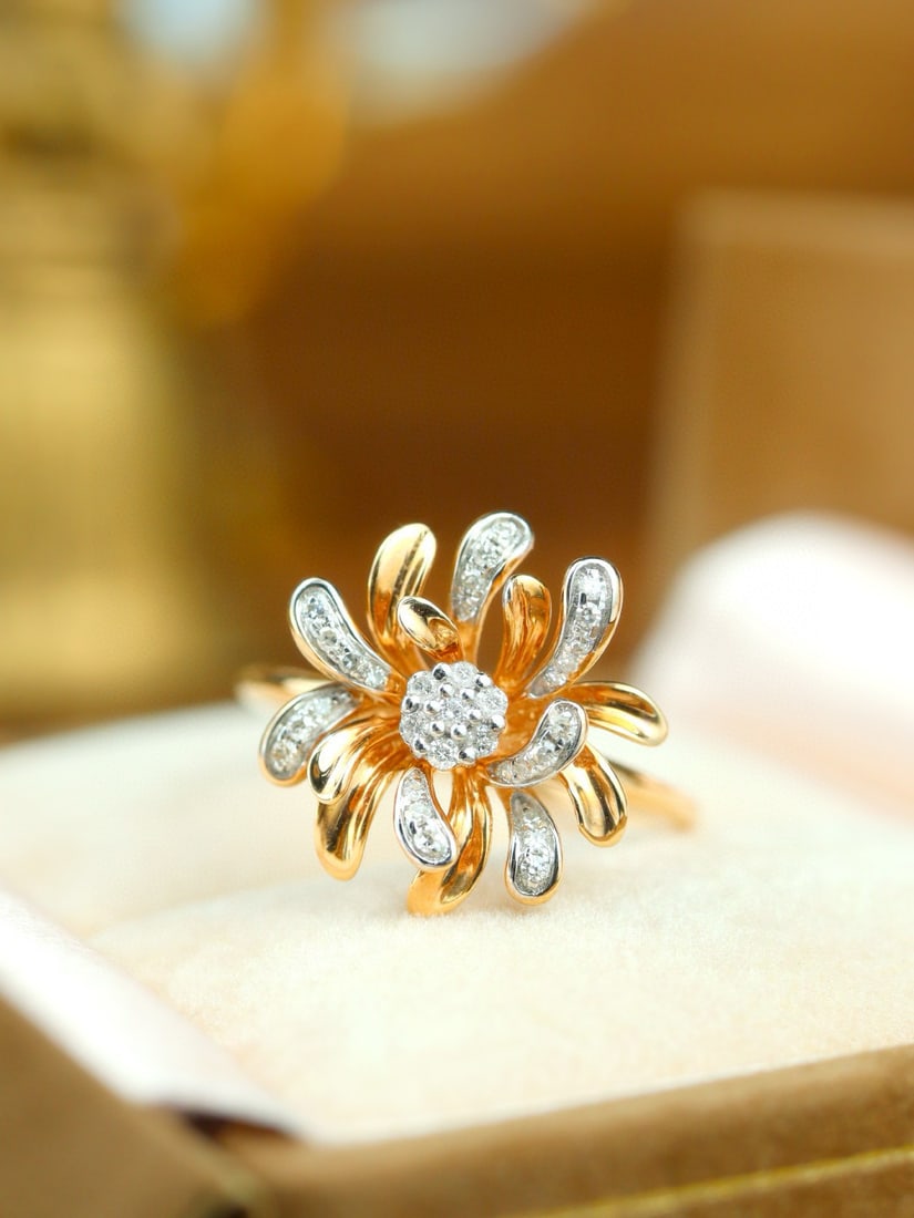 14k Gold 0.25 Ct Natural H Diamond Ring (1 of 7)