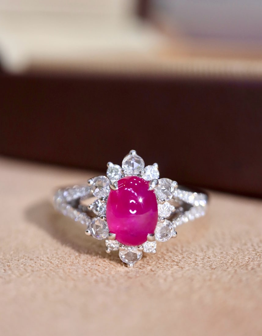 14k Gold 1.59 Ctw Natural Ruby & Diamond Ring - 5