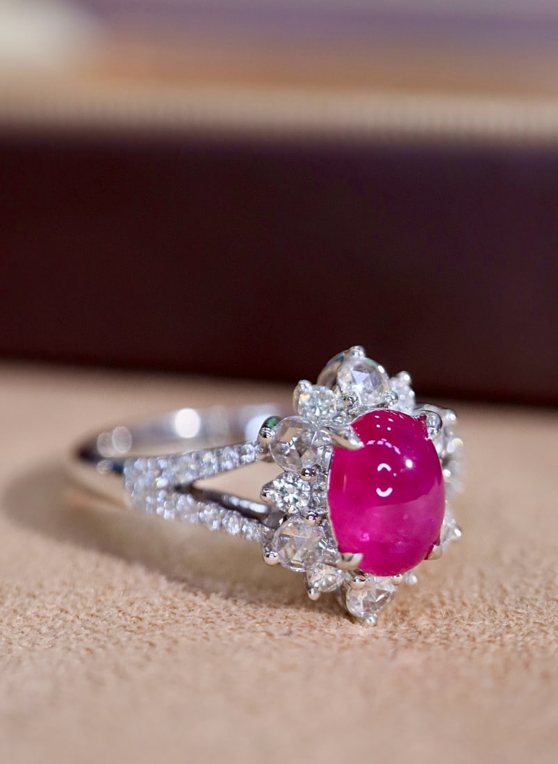 14k Gold 1.59 Ctw Natural Ruby & Diamond Ring - 6