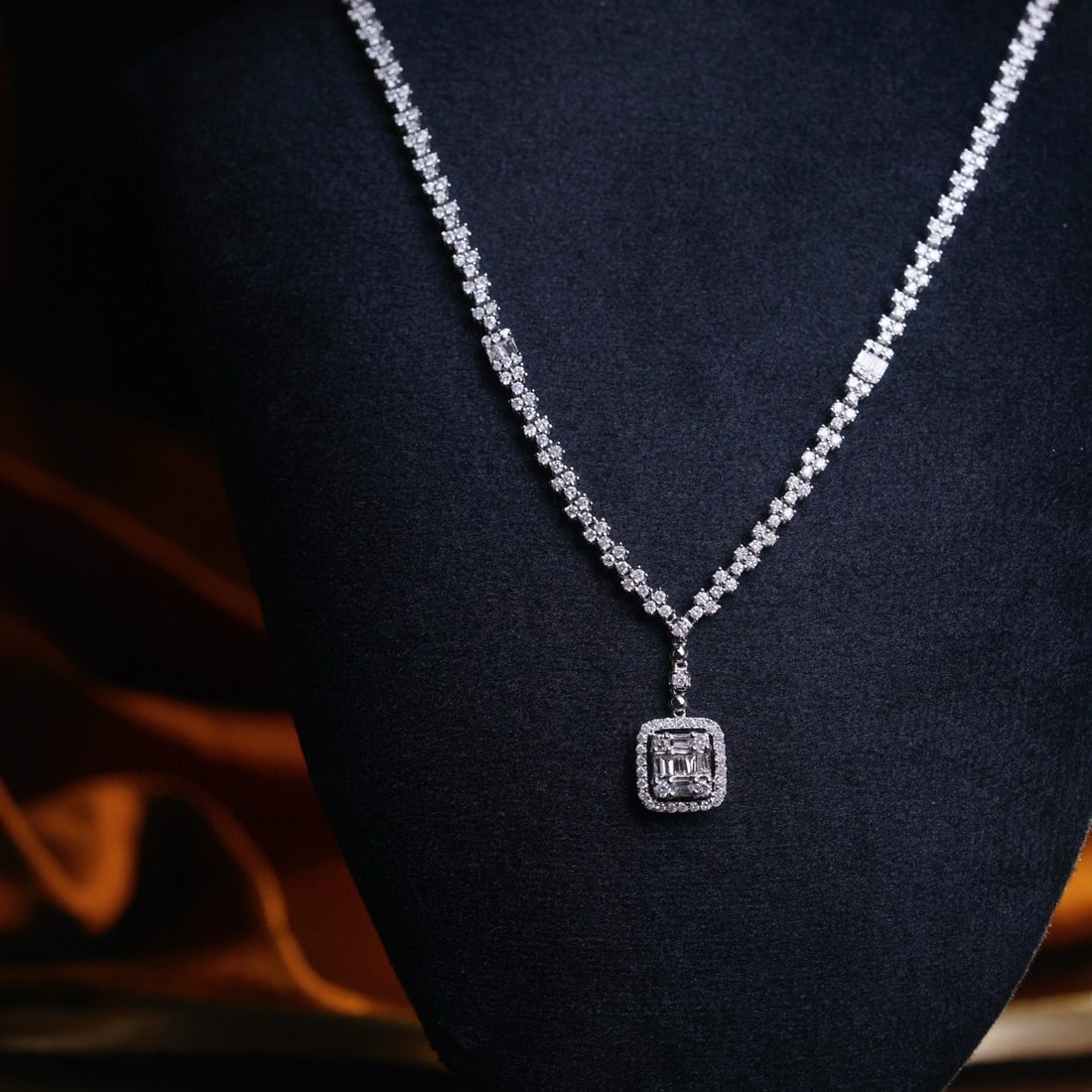 14K GOLD 2.60 CT NATURAL H DIAMOND NECKLACE (1 of 1)