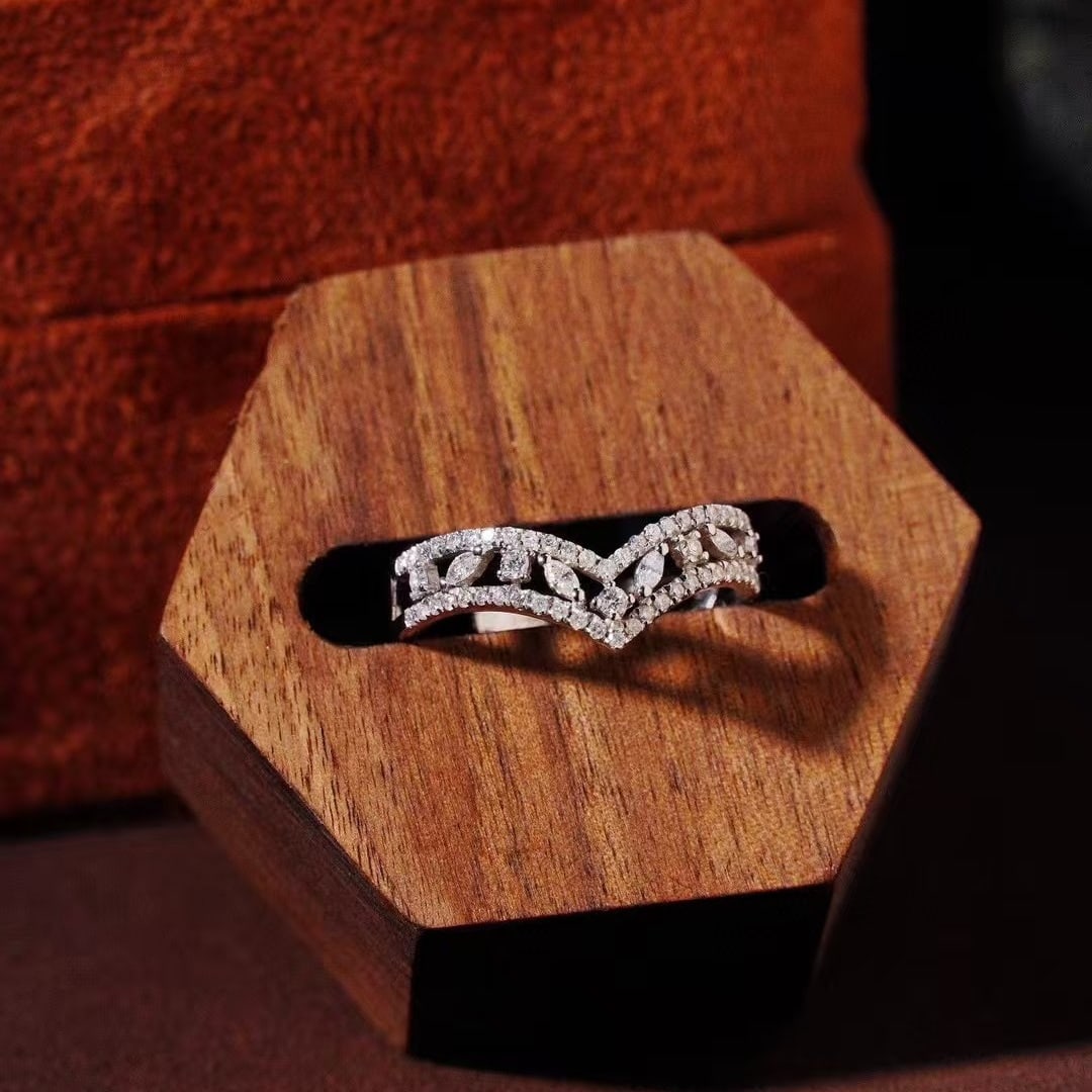 14K GOLD 0.65 CT NATURAL H DIAMOND RING (1 of 1)