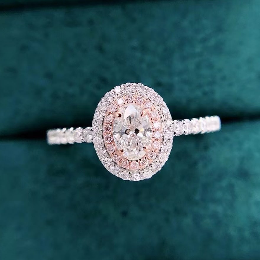 GIA CERTIFIED 14K GOLD 0.50 CT NATURAL I VS2 OVAL DIAMOND RING (1 of 1)