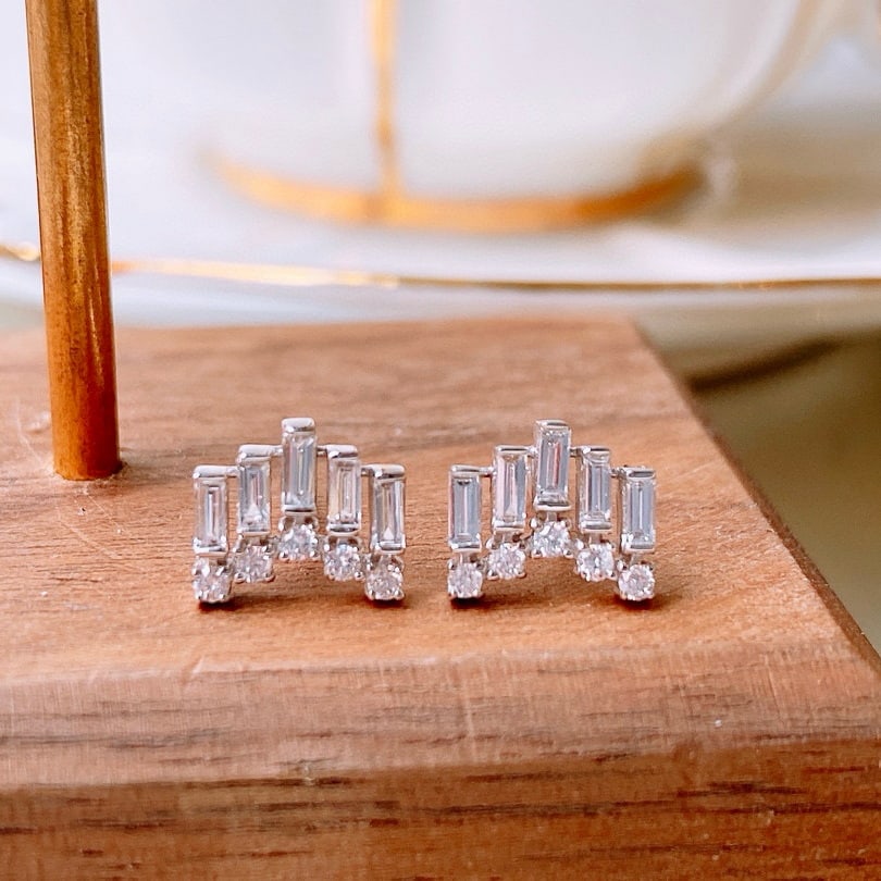 14K GOLD 0.5 CT NATURAL H DIAMOND EARRINGS (1 of 1)