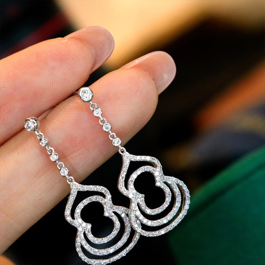 14K GOLD 0.6 CT NATURAL H DIAMOND EARRINGS (1 of 1)