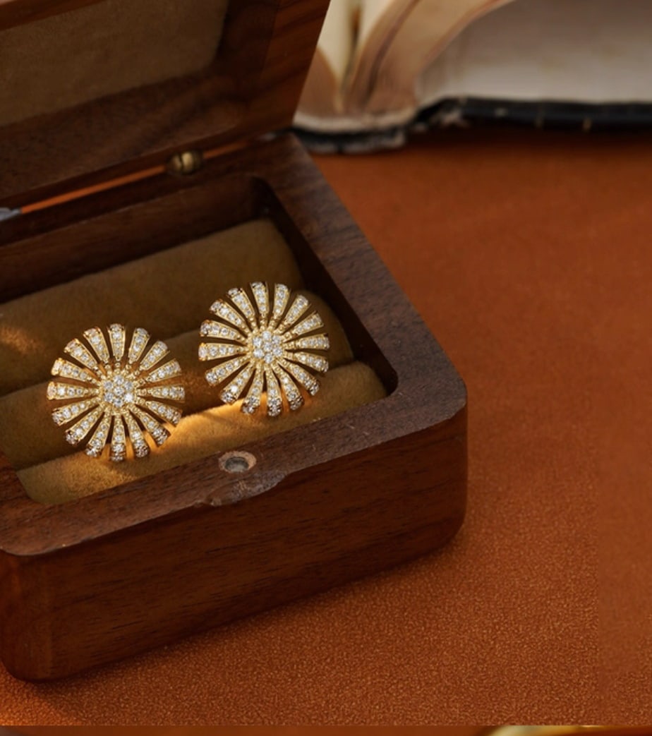 14K GOLD 0.80 CT NATURAL H DIAMOND EARRINGS (1 of 1)