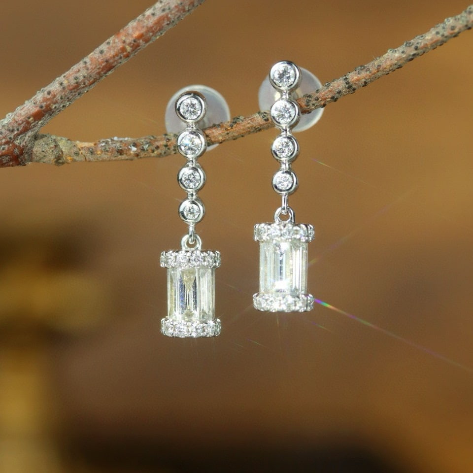 14K GOLD 1.00 CT NATURAL H DIAMOND EARRINGS (1 of 1)