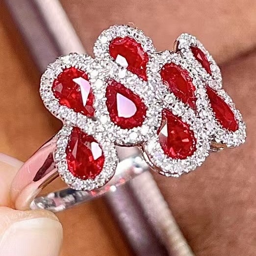 14k Gold 1.8 Ct Vivid Red Natural Ruby & Diamond Ring - 3
