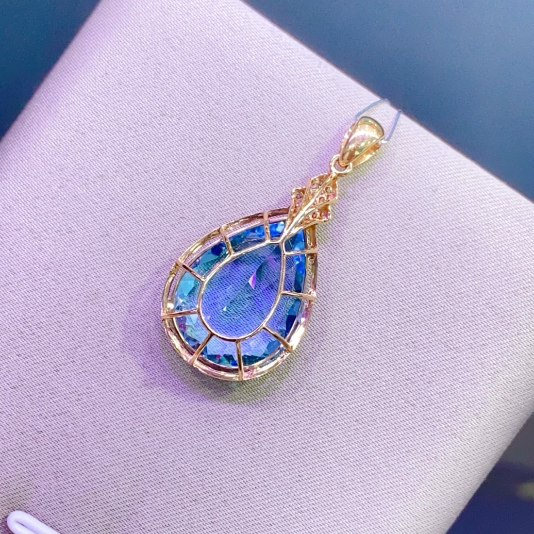 14k Gold 12.79 Ctw Natural Topaz & Diamond Pendant( Without Chain ) - 2