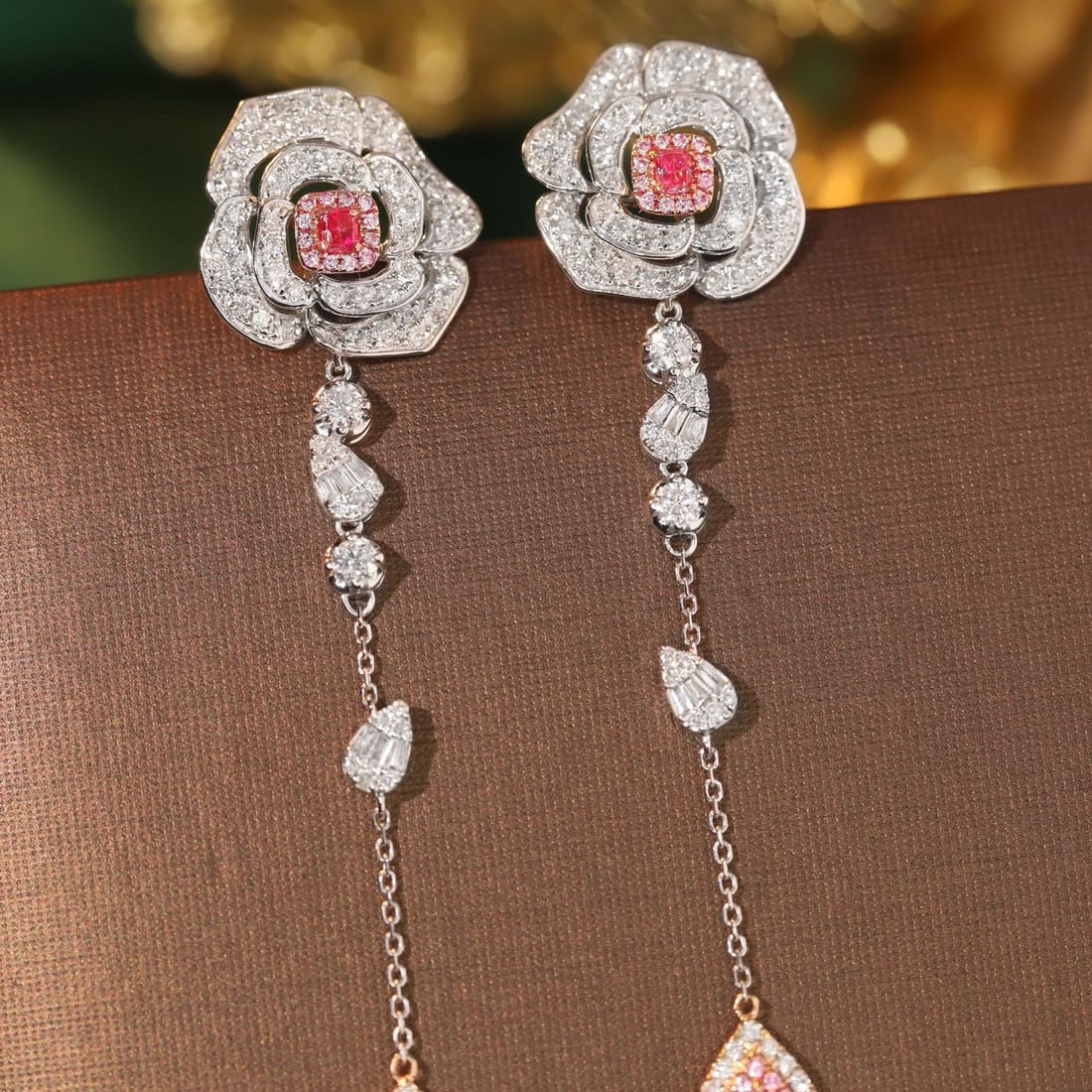 14k Gold 1.8 Ct Natural Color Diamond Earrings (1 of 9)