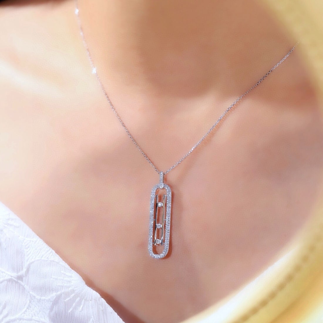 14k Gold 0.5 Ct Natural H Diamond Necklace - 8