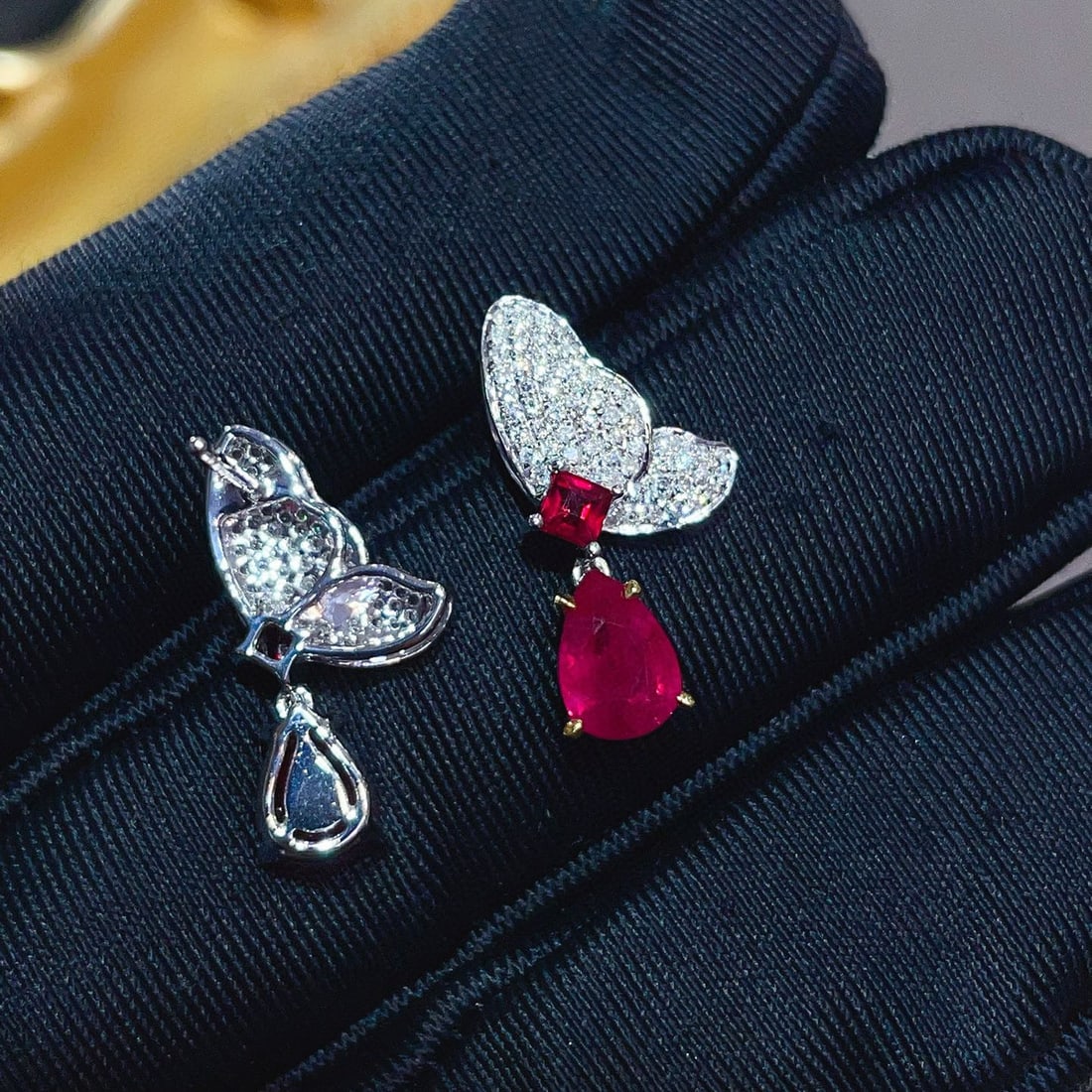 14k Gold 2.31 Ctw Natural Ruby & Diamond Earrings - 3