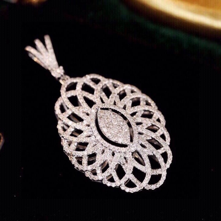 14k Gold 1.05 Ct Natural H Diamond Pendant( Without Chain ) - 2