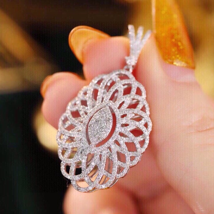 14k Gold 1.05 Ct Natural H Diamond Pendant( Without Chain ) - 5