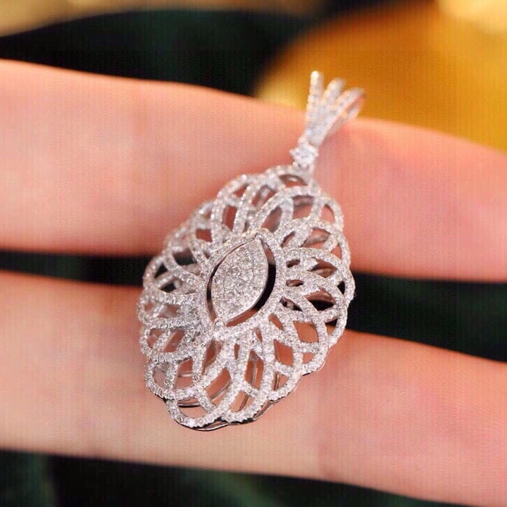 14k Gold 1.05 Ct Natural H Diamond Pendant( Without Chain ) - 7