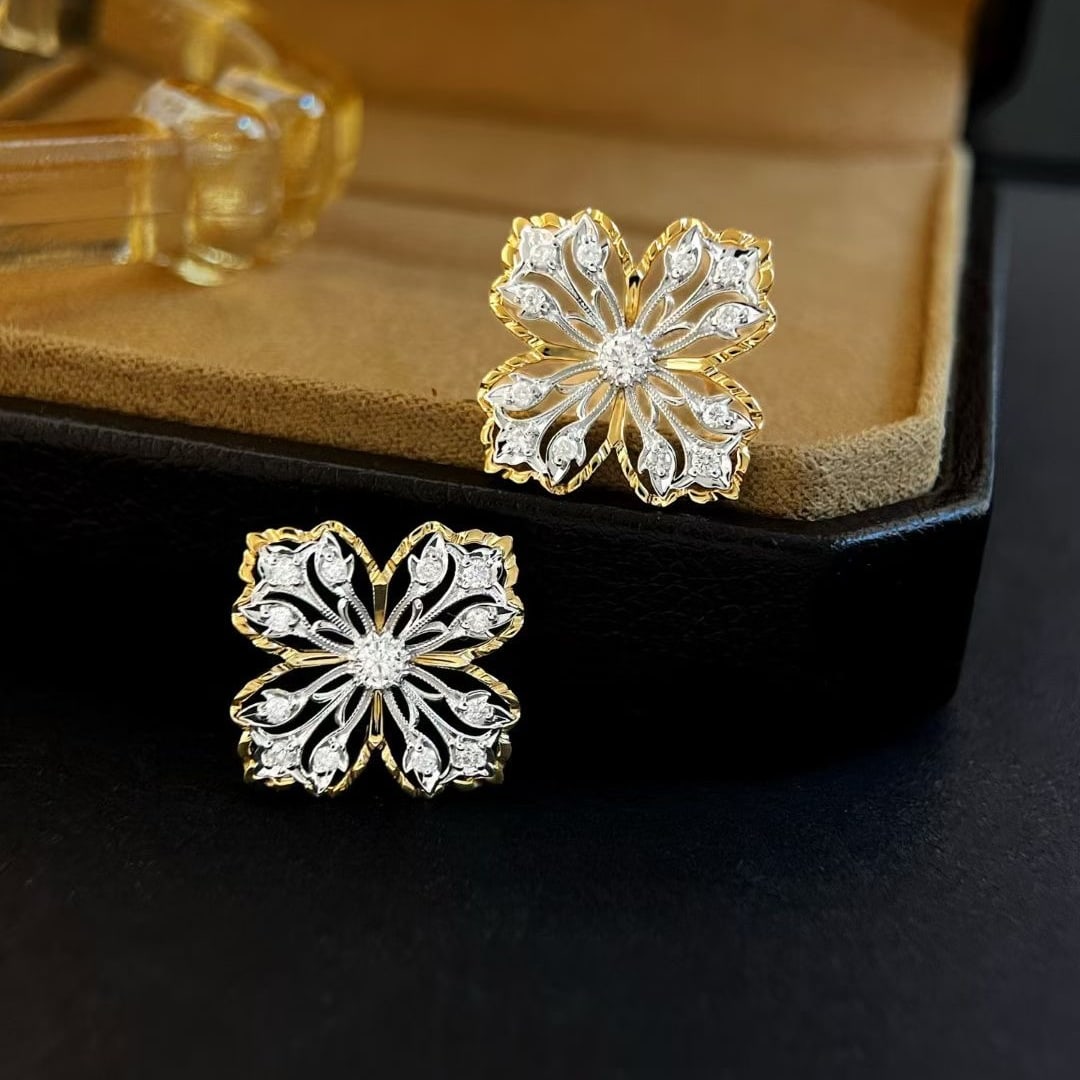 14k Gold 0.54 Ct Natural H Diamond Earrings: Ref:231085244 // gold content:14k gold // main gemstone:diamond // shape:round // carat weight:0. 54ct // clarity grade:vs-si // color:h // treatment:natural // cut grade:g // Condition: NewLow
